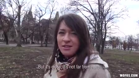 Стеснительная русская брюнетка согласилась на секс в машине #1