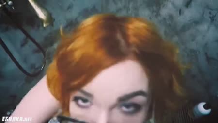 Очкастая самочка классно делает минет от первого лица #4