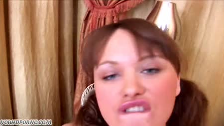 Намазал русскую девушку взбитыми сливками и отымел перед камерой #2